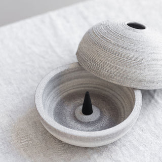 Ribbed Incense Holder | Stone